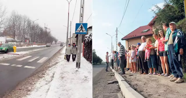 W lipcu ubiegłego roku przy ul. 1000-lecia były same dziury i wyboje, w styczniu pojawiła się nowa kostka. Jest chodnik i wysepka na jezdni