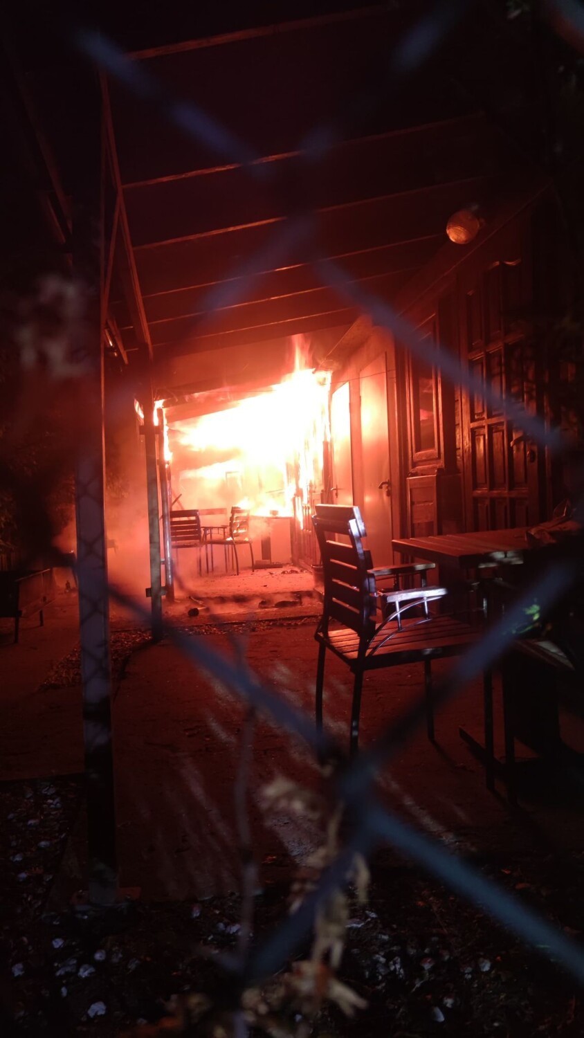Pożar domku w Chodczu