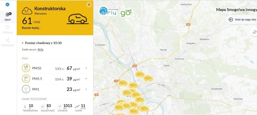 Samochody zmierzą poziom smogu w Warszawie. Sprawdzą, ile zanieczyszczeń pochodzi z ulic