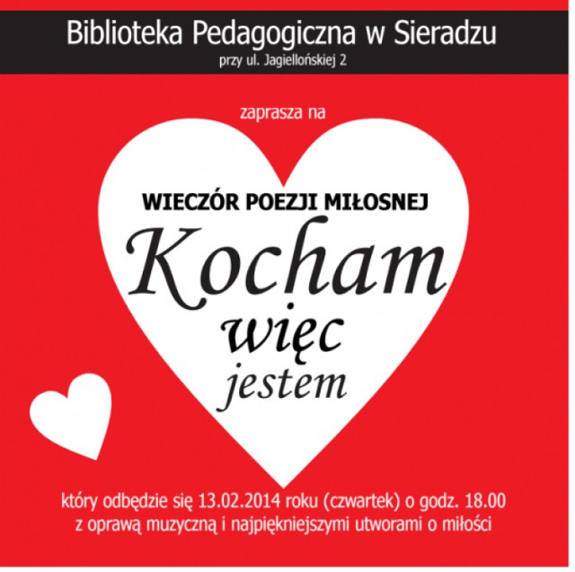 Walentynki w Bibliotece Pedagogicznej w Sieradzu. Wieczór poezji oraz życzenia