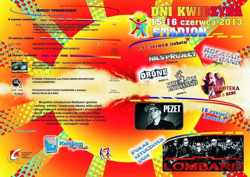 Sprawdź program Dni Kwidzyna 2013! Zagrają Lombard, Pezet i duet Kalwi&amp;Remi