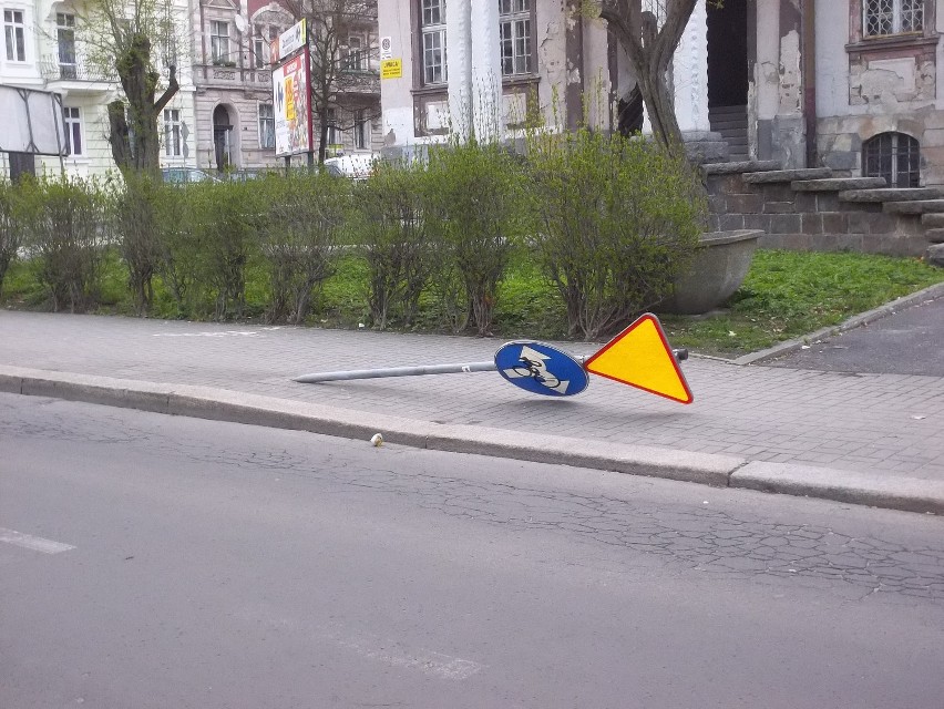 Zgorzelec: Wandale zniszczyli znak na Staszica