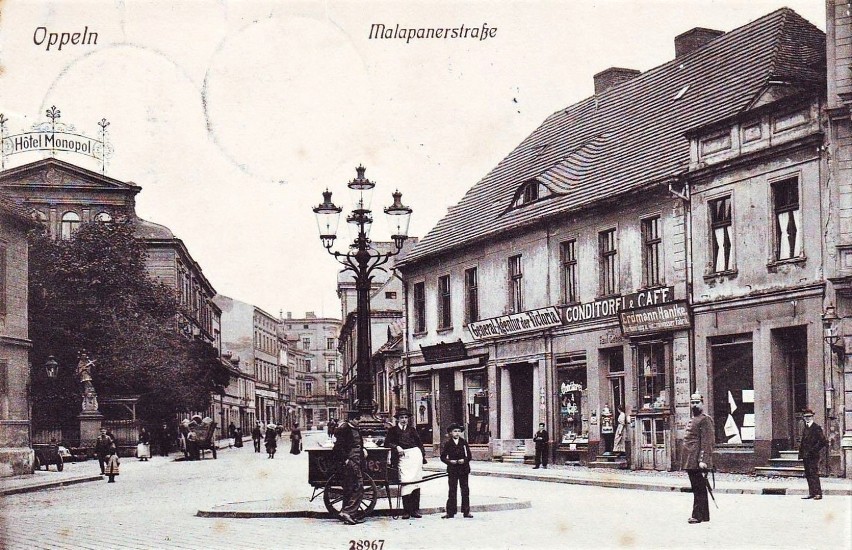 Widok z obecnego pl. Wolności w górę Malapanerstrasse (czyli...