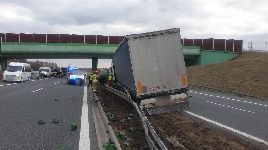 Wypadek na autostradzie A4 na wysokości Szczepanowa