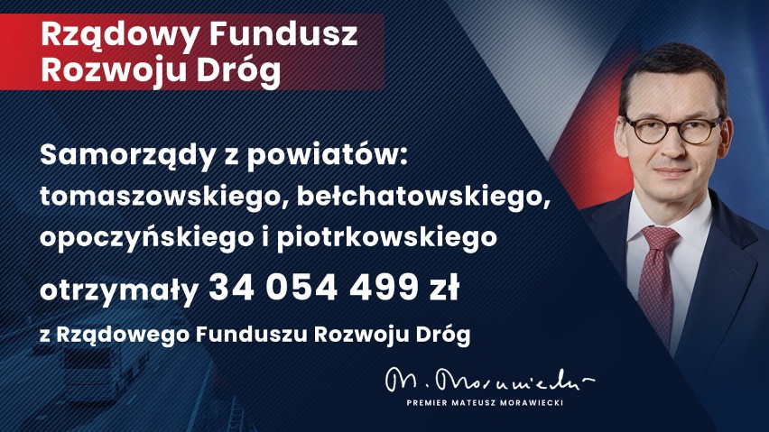 Dofinansowanie na inwestycje drogowe dla powiatu opoczyńskiego i tomaszowskiego