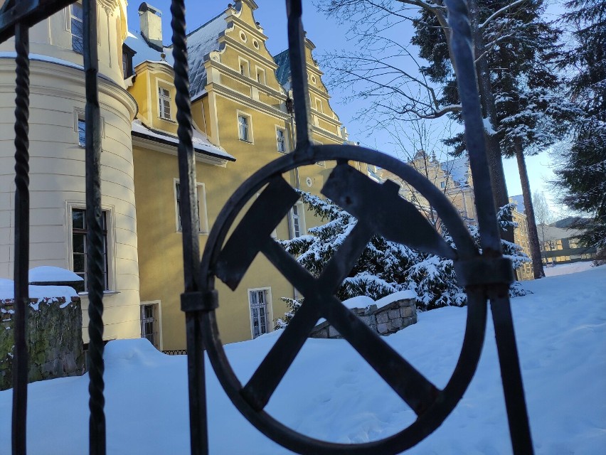 Niepowtarzalny pałac Czettritzów w Wałbrzychu i jego park w zimie - spokojny zakątek w sercu miasta - zdjęcia