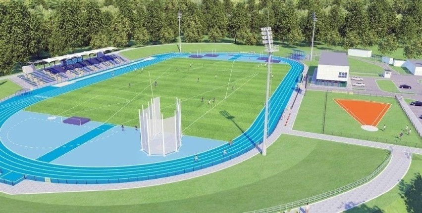 Projekt i wizualizacja odnowionego stadionu w Gubinie jest...