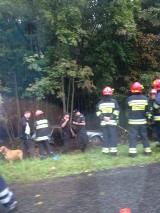 Wypadek pod Świeciem. Samochód dachował, a potem wpadł do rowu