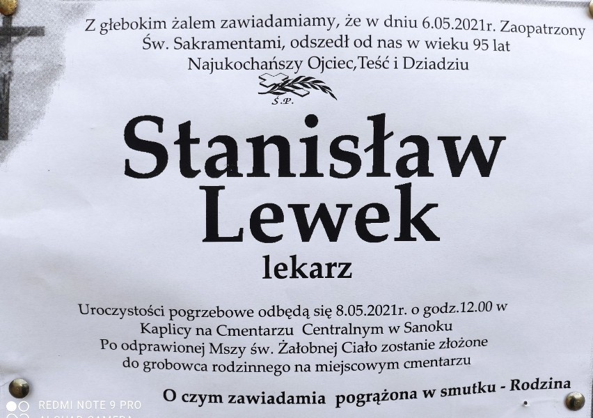 Zmarł Stanisław Lewek. To on zerwał obwieszczenie o wysiedleniu Jasła z drzwi klasztoru franciszkanów [ZDJĘCIA]