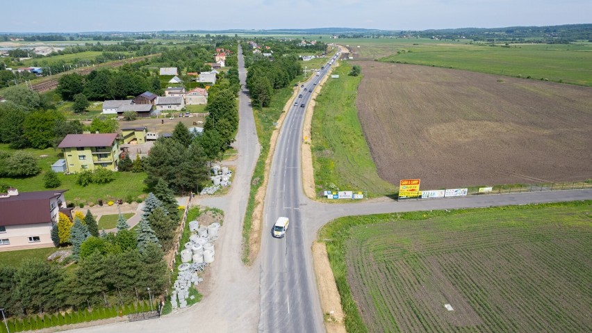 Przebudowa DK 28 Przemyśl - Medyka na zdjęciach z drona.