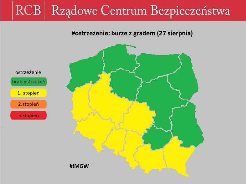 Ślaskie: Upały i burze z gradem - IMGW ostrzega [wtorek, 27.08.2019]