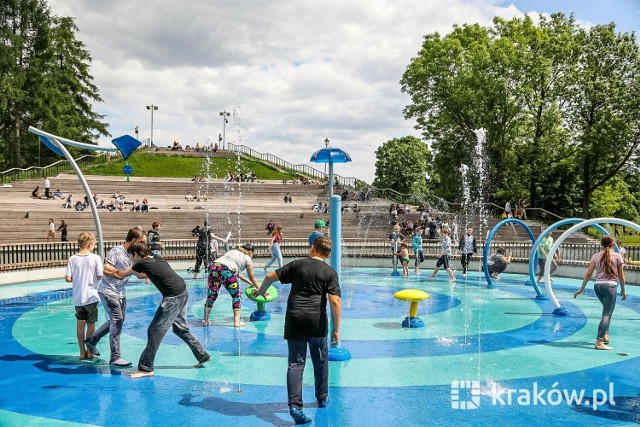 Wodny plac zabaw w Parku Jordana w Krakowie