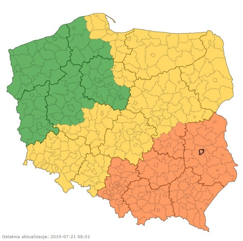 Dla woj. lubelskiego obowiązuje ostrzeżenie meteorologiczne...