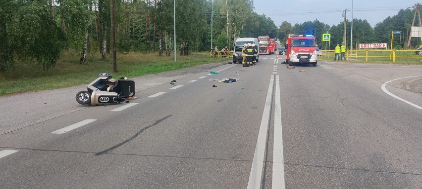 Śmiertelne potrącenie w Czersku - 82-latek poruszający się na wózku elektrycznym zmarł w szpitalu