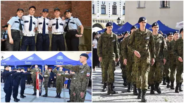 Uczniowie klas pierwszych, mundurowych należą już oficjalnie do społeczności XVI LO w Tarnowie