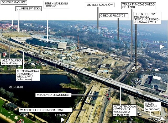 Tak wygląda dziś wielki plac budowy na południe i zachód od stadionu