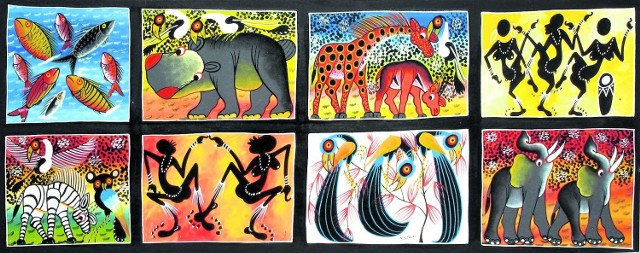 &#8222;Tańczące&#8221; obrazy o nierówno namalowanych ramach. Artyści tingatinga nie lubią bezruchu i pustki