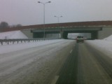 Atak zimy na autostradzie A1 w Knurowie