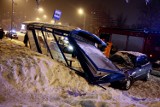 Kraków: wypadek na rondzie Barei; ranna kobieta [ZDJĘCIA]