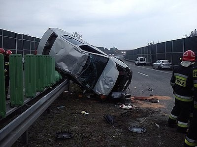 Groźny wypadek na drodze ekspresowej S1. Bażanty wybiegły na drogę [ZDJĘCIA]