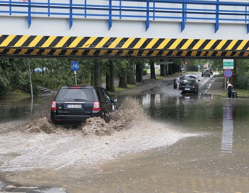 Gwałtowna ulewa w Poznaniu