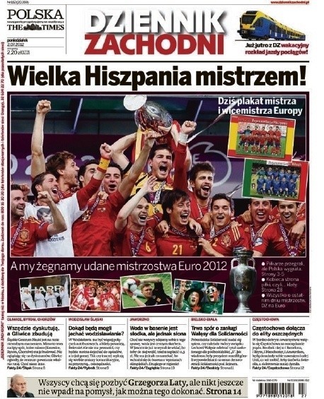 Sukces Hiszpanów i koniec Euro 2012 były najważniejszym tematem. Cieszyliśmy się razem ze zwycięzcami. Wszyscy!
