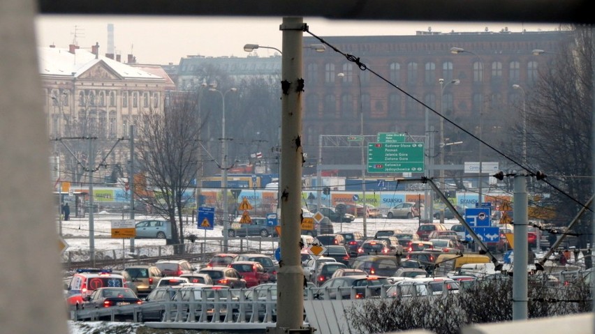 Korki na pl. Grunwaldzkim i Społecznym (ZDJĘCIA) 