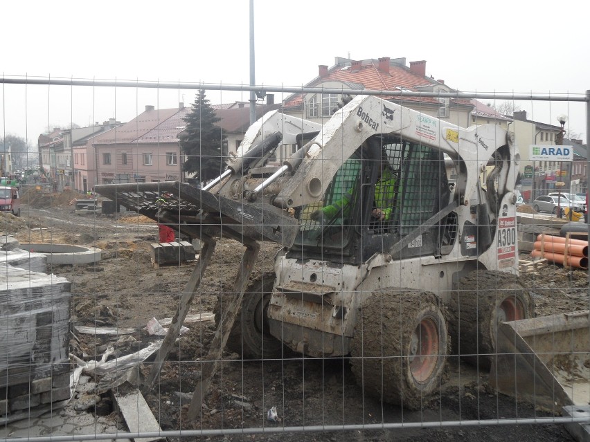 Jaworznicki rynek jest teraz wielkim placem budowy