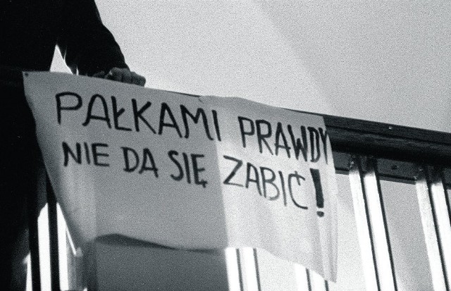 Jedno z haseł Marca'68 na Politechnice Gdańskiej
