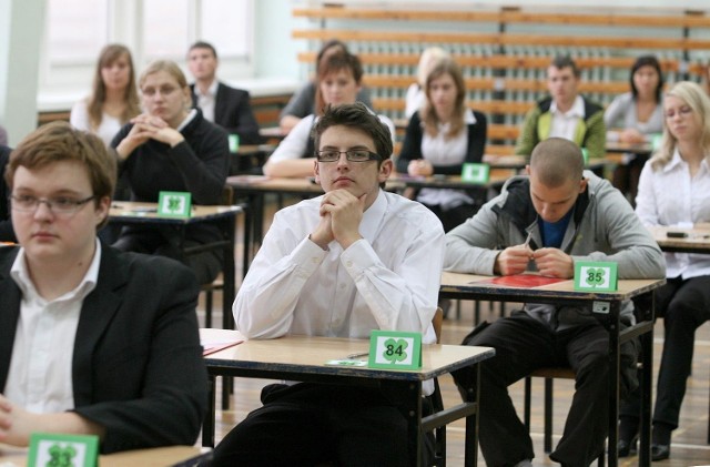 Próbna matura w jednej z łódzkich szkół.