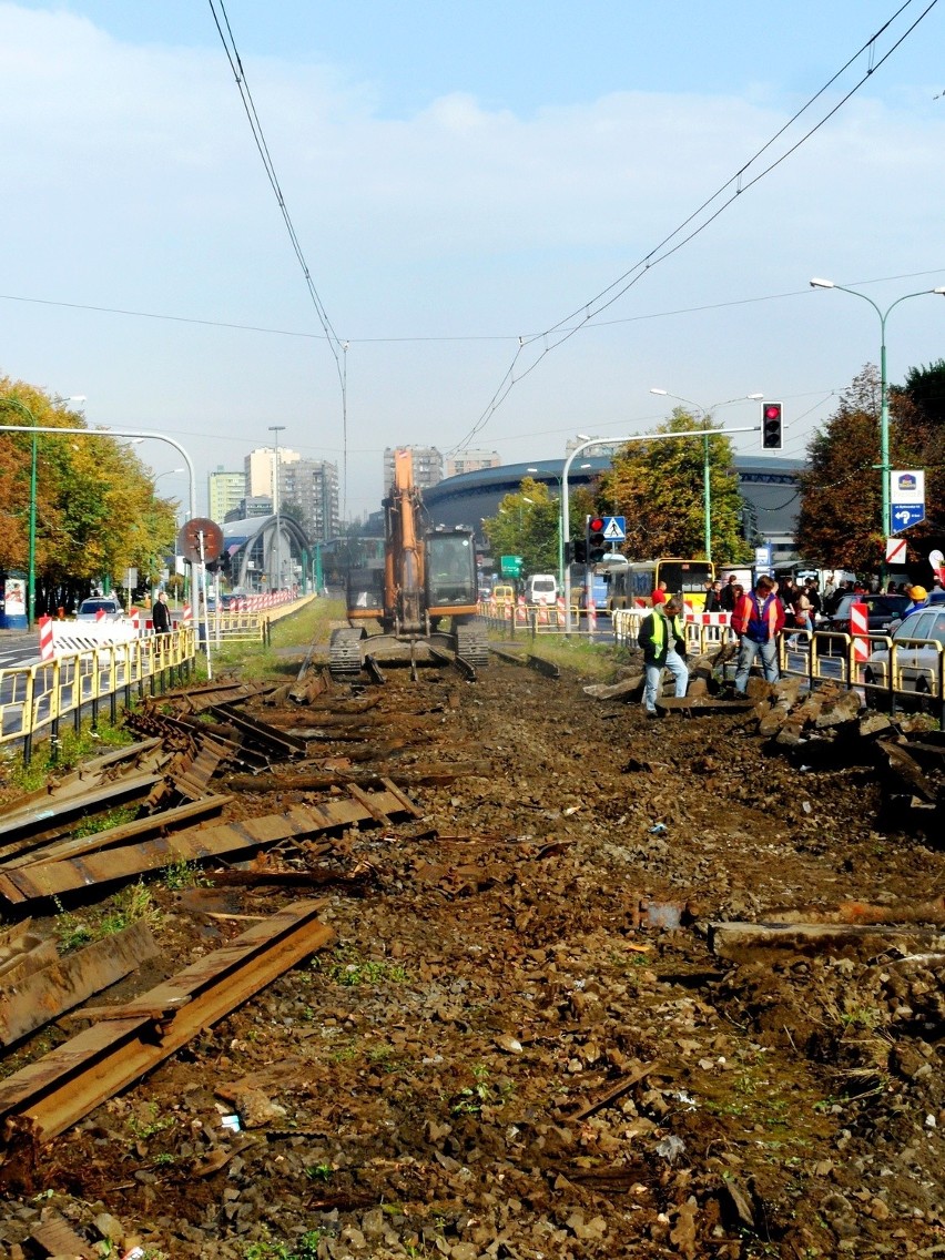 Przebudowa Katowic: Koniec torowiska wzdłuż alei Korfantego [ZDJĘCIA]