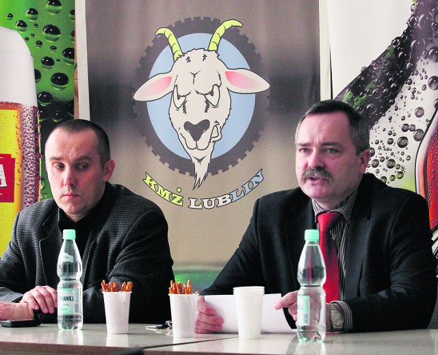 Prezes Wojciechowski (z prawej) i dyrektor Sprawka podczas konferencji