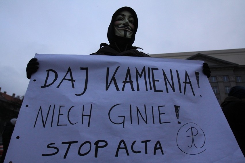 Protest przeciwko ACTA w Katowicach [ZDJĘCIA i WIDEO]