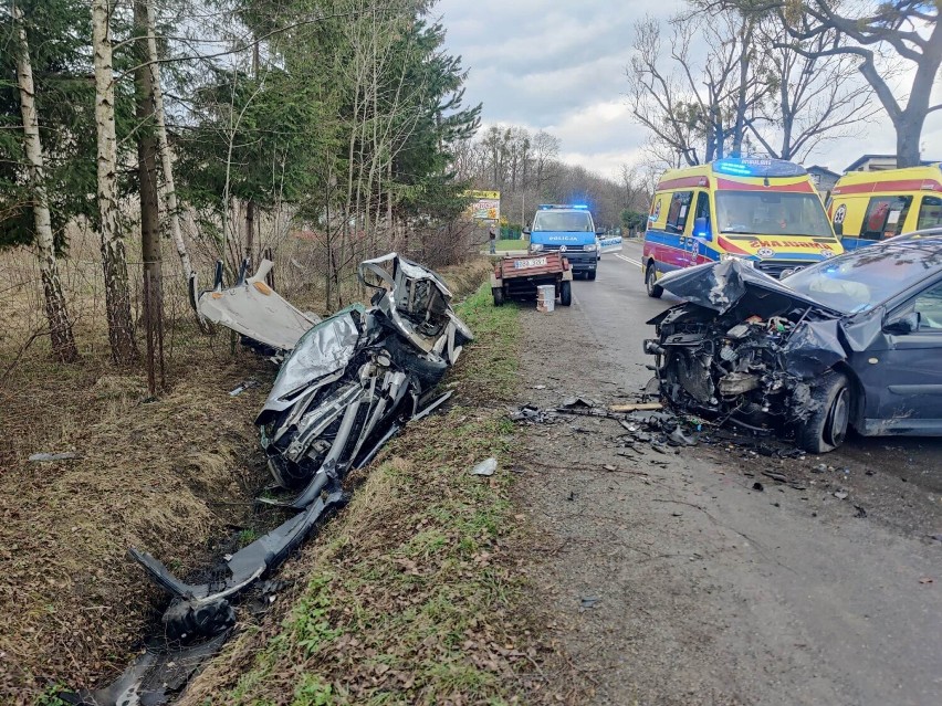 Wypadek na ulicy Cieszyńskiej w Bażanowicach