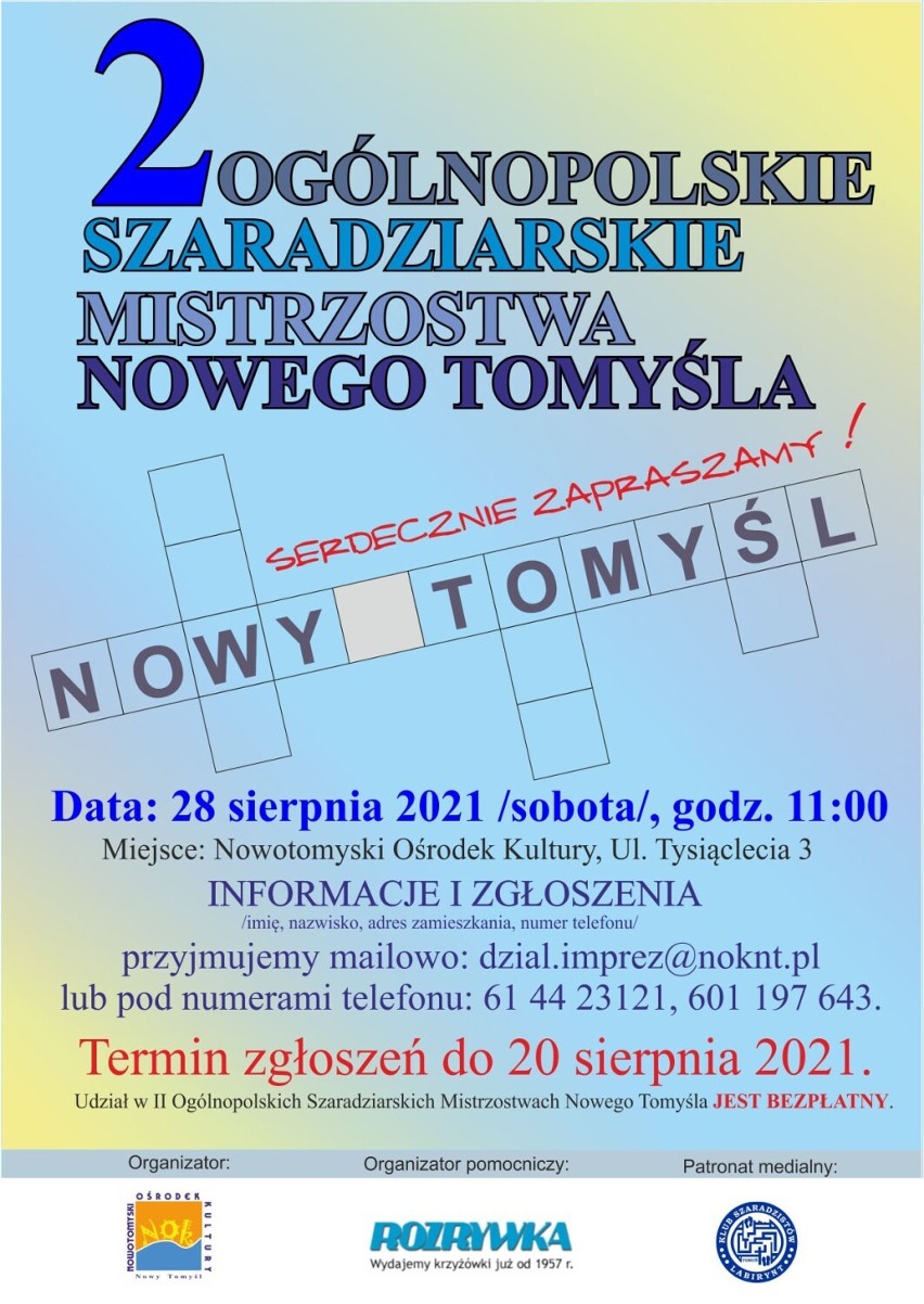 Ruszyły zapisy na II Ogólnopolskie Szaradziarskie Mistrzostwa Nowego Tomyśla