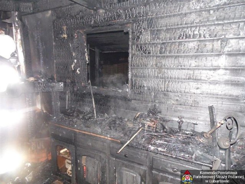 Pożar drewnianego domu w Natalinie