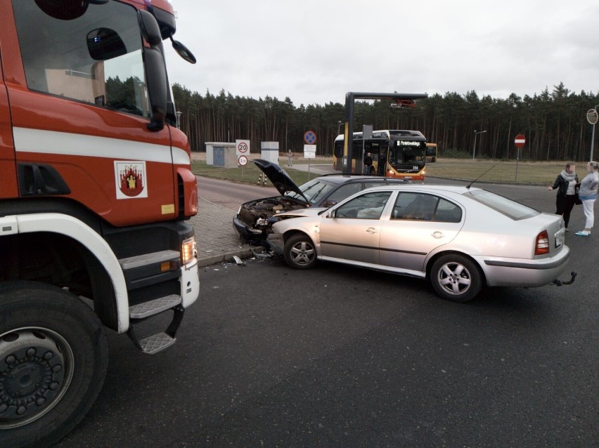 Wypadek dwóch samochodów na ul. Rydygiera w Grudziądzu....