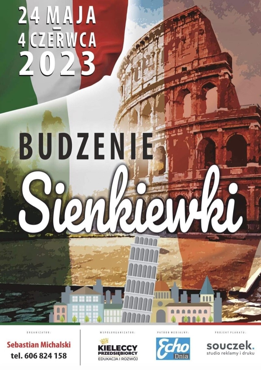 "Budzenie Sienkiewki" 2023 w Kielcach w barwach Italii. Będzie pysznie i romantycznie