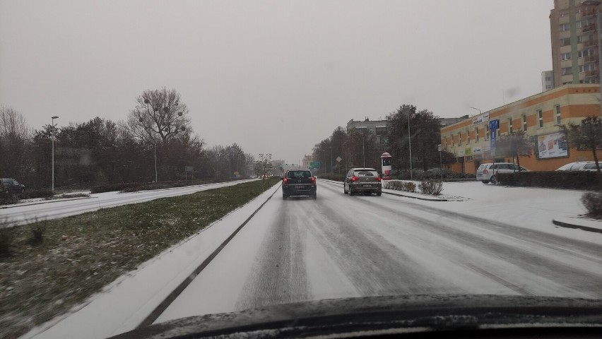 W sobotę (19.11) w Toruniu spadł pierwszy śnieg. Na zewnątrz...