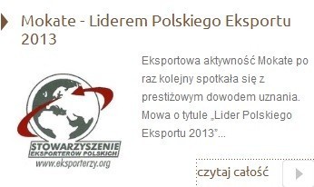 Mokate Żory: Lider Polskiego Eksportu 2013