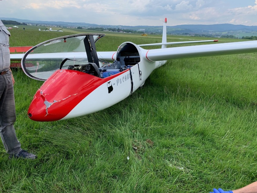 Nowy Targ. Śledztwo ws. wypadku szybowca i motoru [ZDJĘCIA]