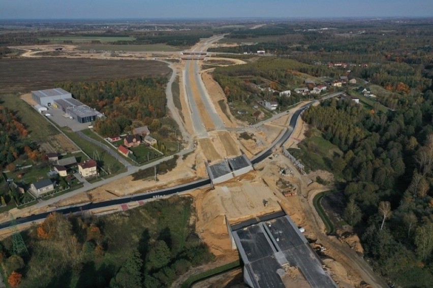 Budowa autostrady A1 pod Częstochową. Zdjęcia z drona....