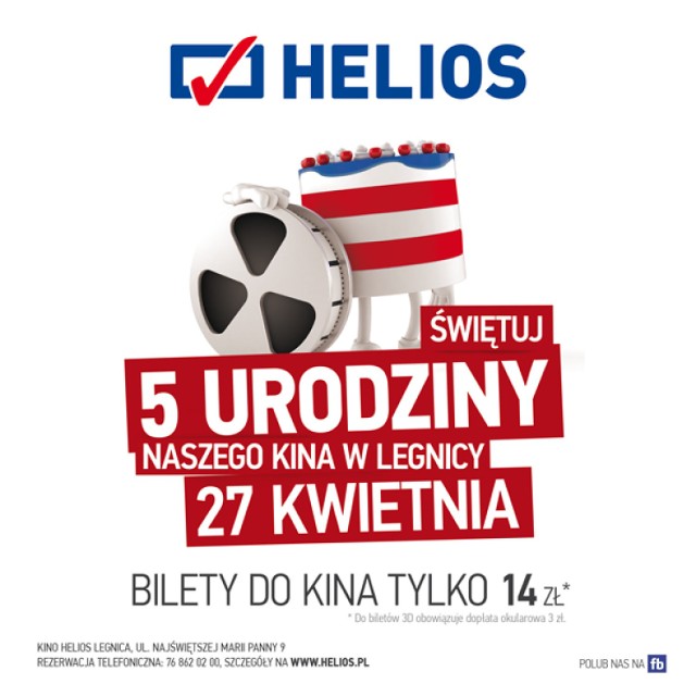 Kino Helios w Legnicy obchodzi piąte urodziny!