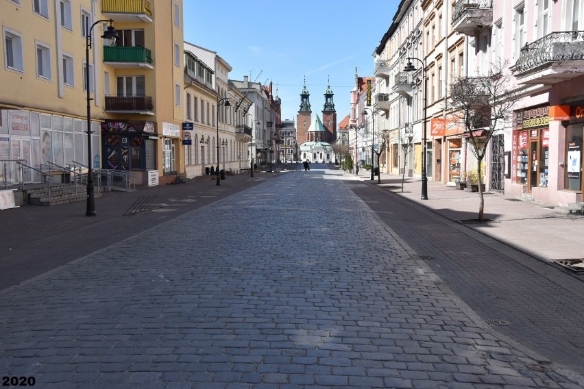 Gniezno: Spacery rok temu i dziś [11.04.2021]