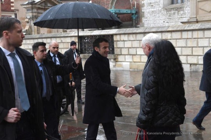 Kraków. Prezydent Francji Emmanuel Macron z wizytą na Uniwersytecie Jagiellońskim [GALERIA]