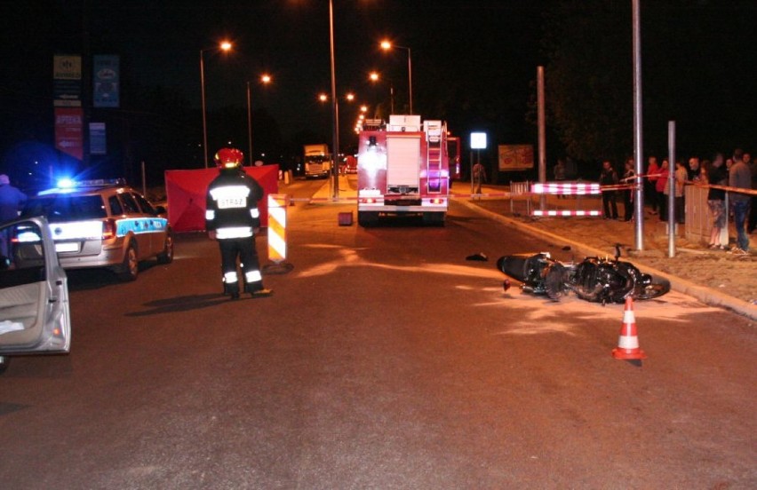 Wypadek motocyklisty w Bytomiu na ul. Strzelców Bytomskich