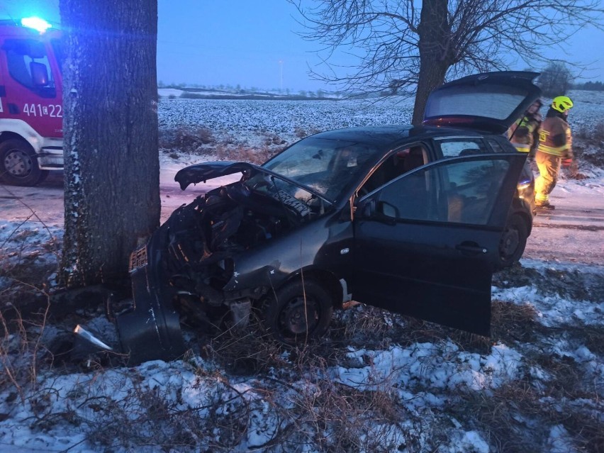 Samochód uderzył w drzewo w Lisnowie w powiecie...