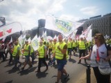 Związkowcy z kopalni i elektrowni Bełchatów protestowali dziś w Warszawie, 9.06.2021
