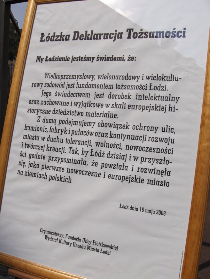 Treść "Łódzkiej Deklaracji Tożsamości"