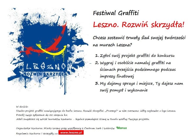 „Festiwal graffiti” w Lesznie na pewno odbędzie się pod koniec września